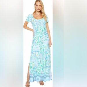 NWT Lilly Pulitzer Wynne Maxi Dress in Beach Happy Print Size L